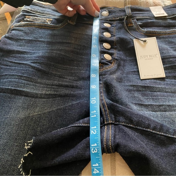 Judy Blue Palm Bay Exposed Button Fly High Rise Denim Shorts - Picture 16 of 16